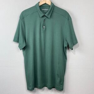 Artefact Polo Shirt Mens L Green 100% Pima Cotton Short Sleeve Knit Top Casual
